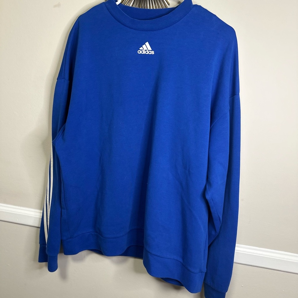 Adidas Men's Crewneck Sweater in Vibrant Blue